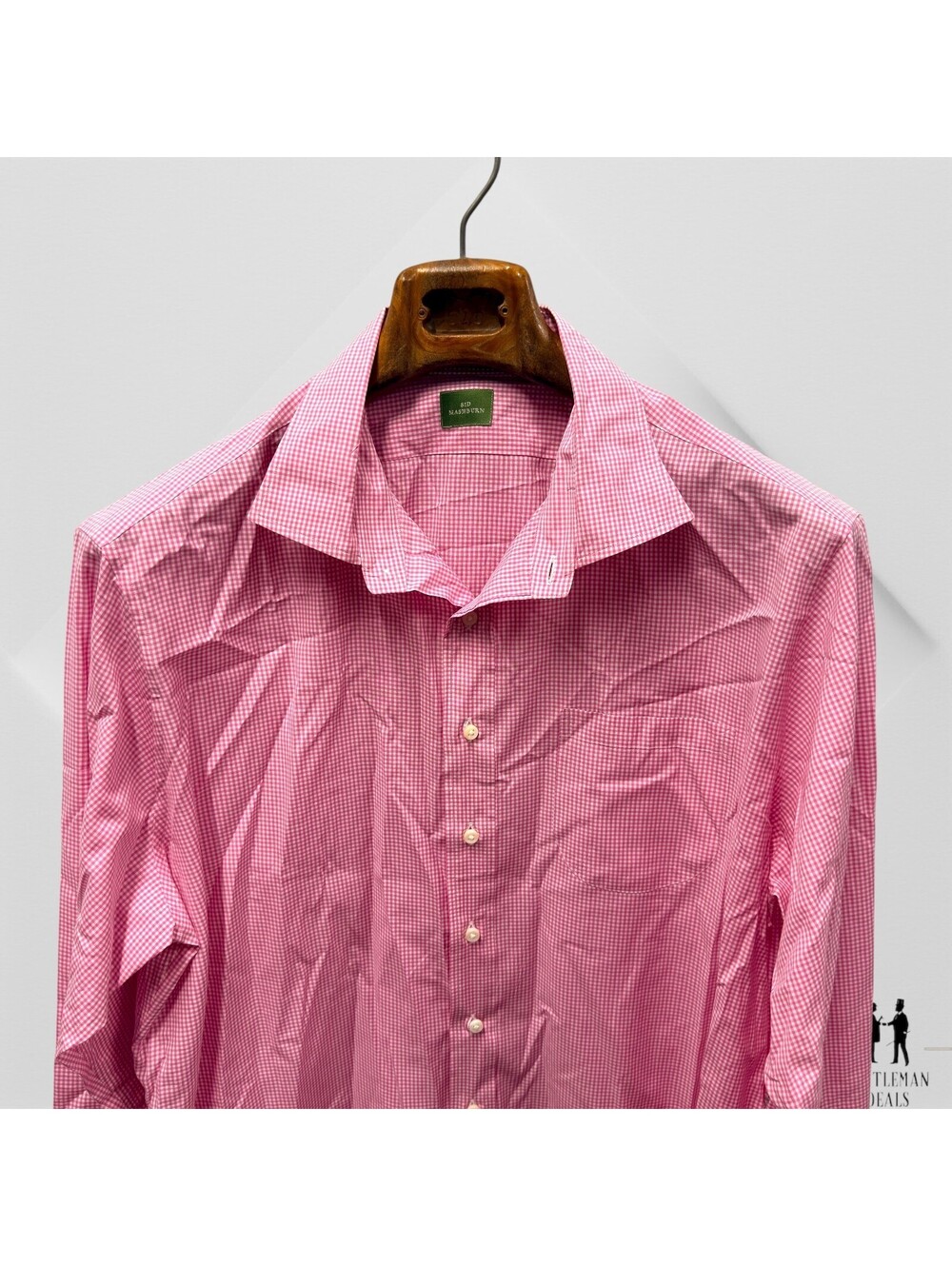 Sid Mashburn Gingham Plaid Shirt XL Fits 2XL Button Down Collar 27x36 Cotton